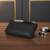 *Executive Long Wallet – Black &amp; Tan Leather Collection* ✨