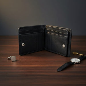 Classic Black Leather Bifold Wallet – For the Modern Gentleman* 🖤