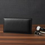 *Executive Long Wallet – Black &amp; Tan Leather Collection* ✨